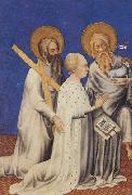 Andre Beauneveu The Duc de Berry between his parron saints andrew and John the Baptist (mk08) USA oil painting artist